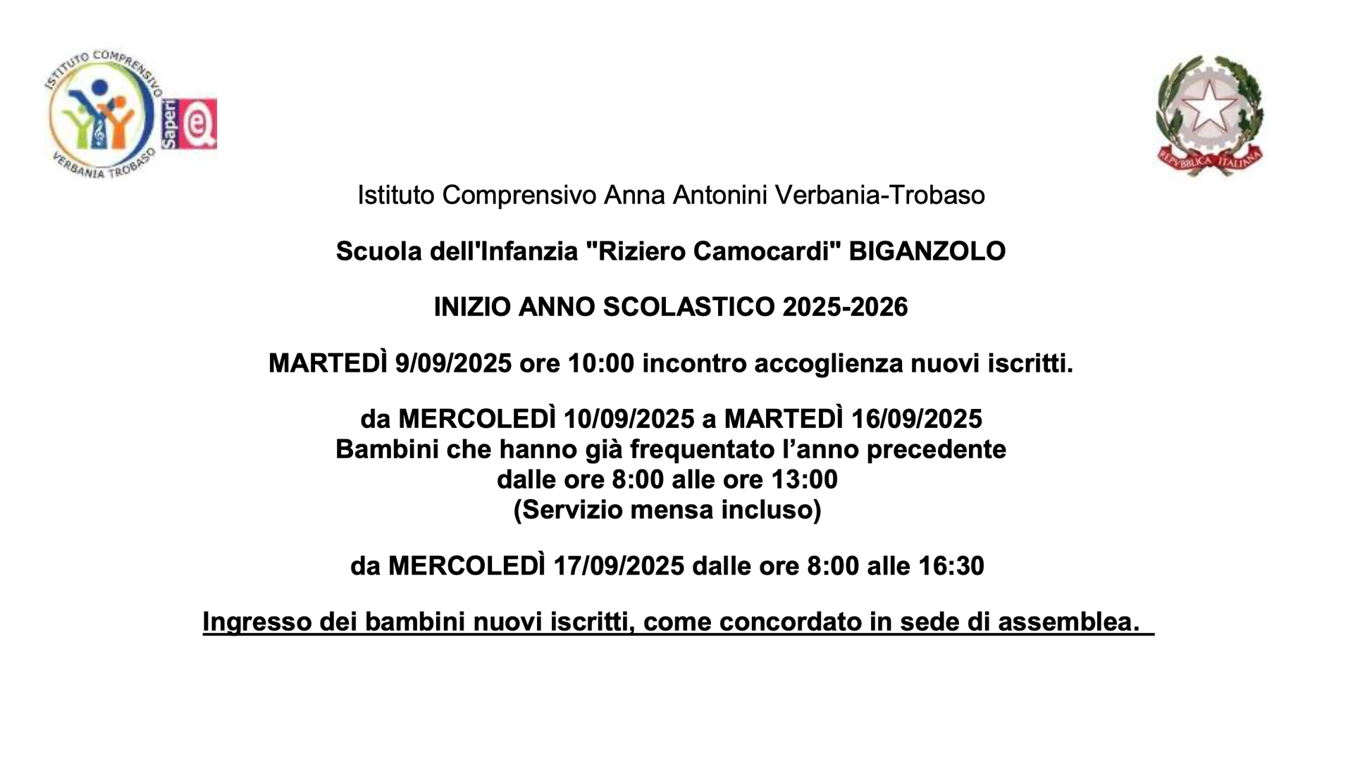 Infanzia Biganzolo