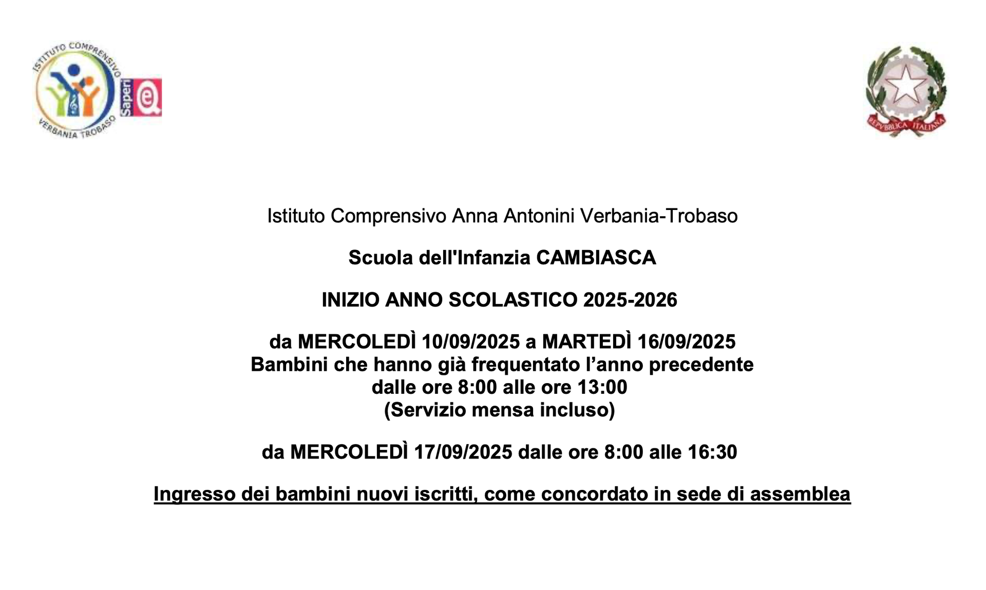 Infanzia Cambiasca