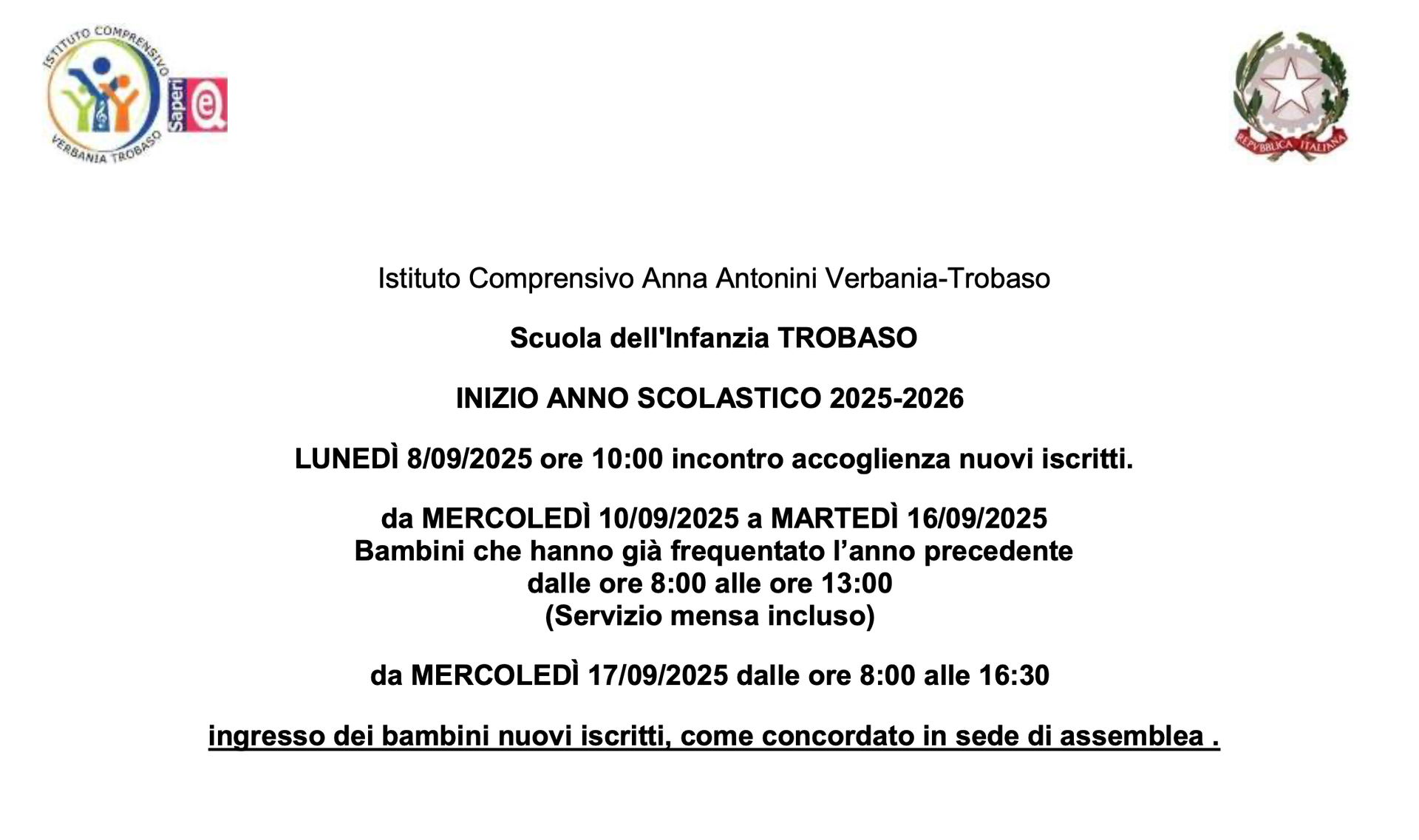Infanzia Trobaso